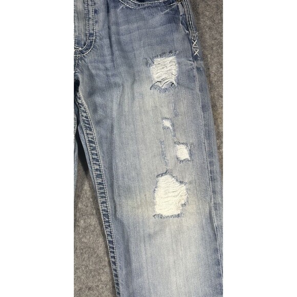 BKE Buckle Jake Jeans Men’s 31x32 Regular Fit Blue Straight Distressed READ - Picture 4 of 12